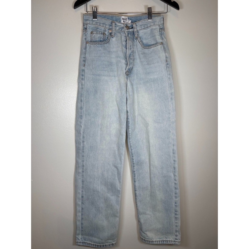 Princess Polly High Rise Franklin Denim Light Blue Wash Jeans With Button Fly